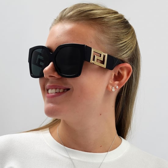 Versace Square Womens Black Dark Grey Sunglasses - Image 6