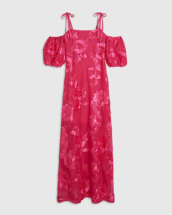 River Island Womens Maxi Dress Pink Cornelli Design Square Neck - Image 6