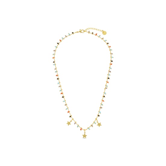 Luxenter beos-halsband i 925 sterlingsilver och flerfärgad hydrotermisk kvarts med 18kt gulguldpläterad yta - Image 3