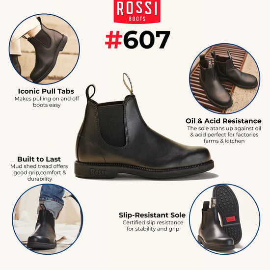 Rossi 607 Booma Black Leather Chelsea Boots - Image 2