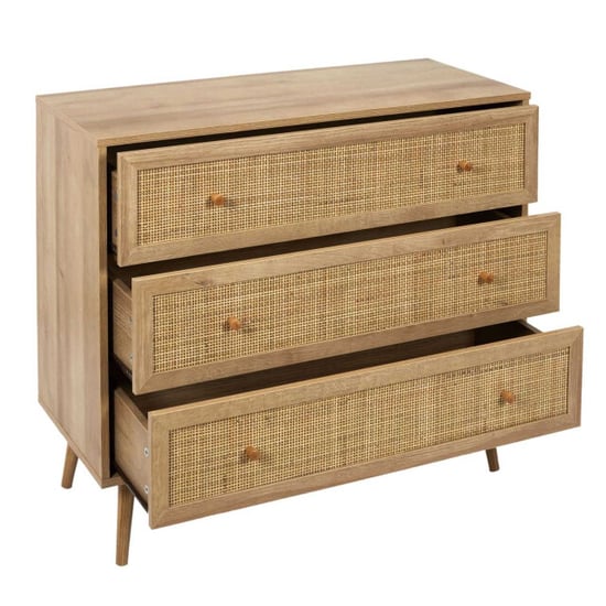 Home Deco Factory Ladekast bali met rattan voorzijde buffetkast 90x39x79 cm - - Image 1