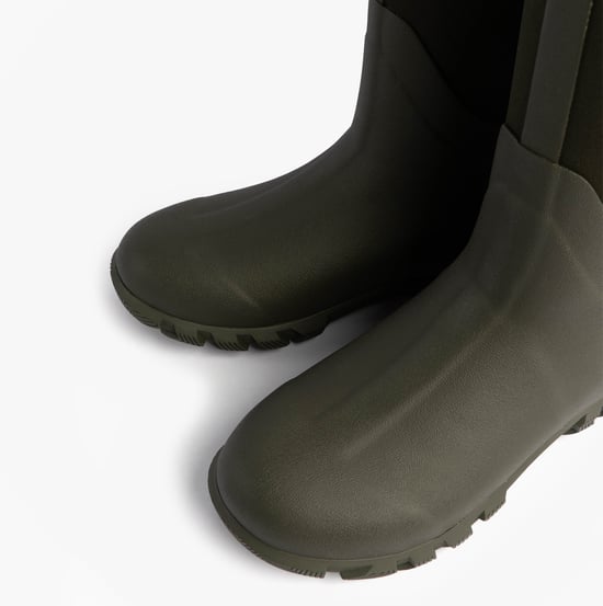 Mud Dogs RUTLAND TALL Neoprene Wellington Boots Olive - Image 5