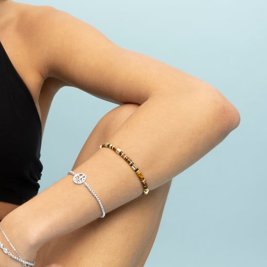 Luxenter Sterling zilveren 925 armband met tijgeroog afgewerkt in 18K geel goud - Ihun - Image 4