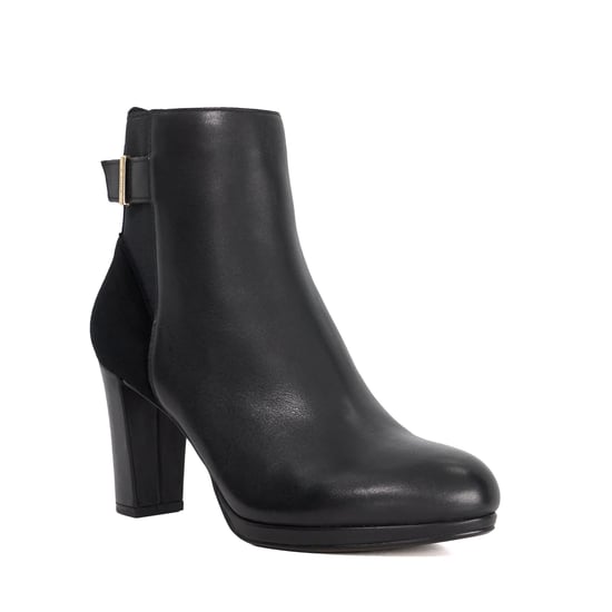 Dune Ladies Olens - Leather Buckle Detail Heeled Boots - Image 1