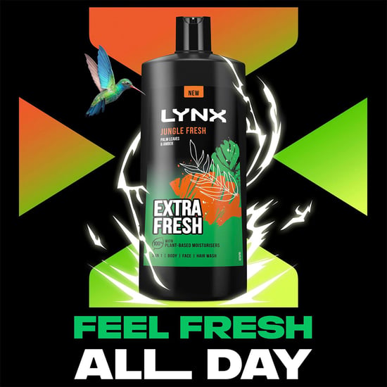 Lynx 3 in 1 Body, Face & Hair Wash Shower Gel Extra Fresh Jungle Fresh 700ml - Image 5