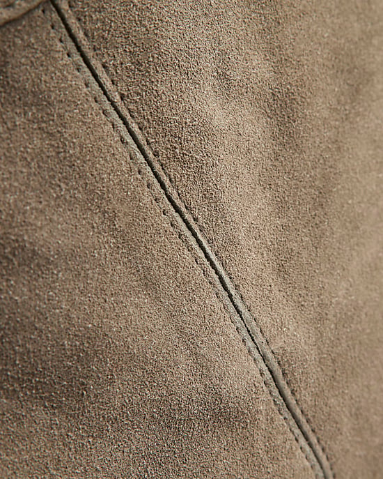 River Island Womens Shopper Bag Grey Buckle Handle Suede Zip Popper - Image 3