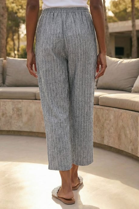 Petite Metallic Stripe Cropped Trouser - Image 3