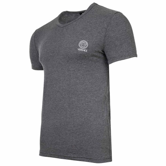 Versace Short Sleeves V Neck Jersey Topeka Bi-Stretch Cotton Organic New Logo T-Shirt - Image 3