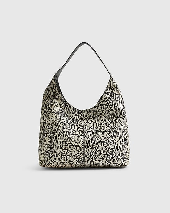 River Island Womens Shoulder Bag Beige Snake Pony Hair Popper - Image 2