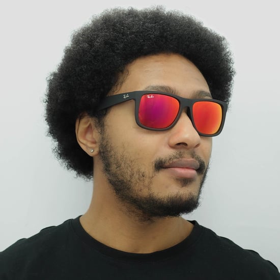Ray-Ban Sunglasses Justin 4165 622/6Q Rubber Black Red Mirror - Image 5