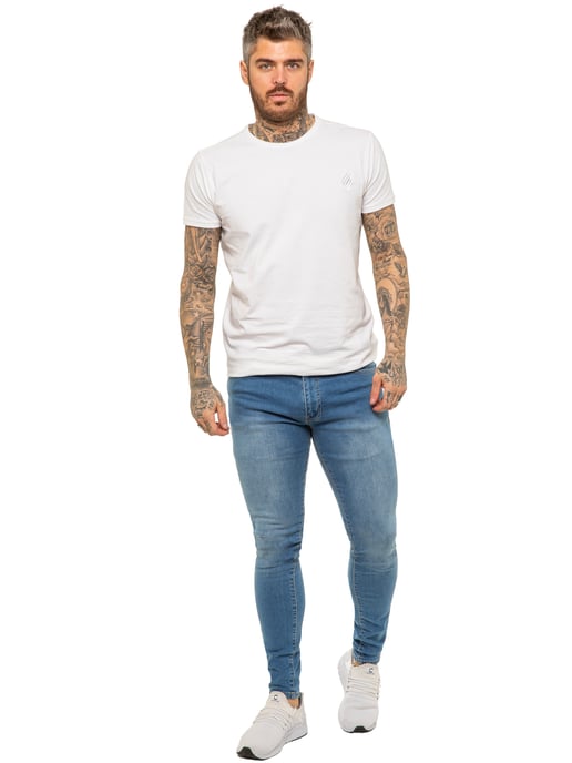 Enzo heren skinny super stretch denim jeans - Image 6