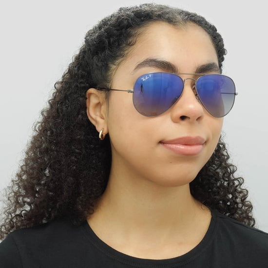 Ray-Ban Sunglasses Aviator 3025 Gunmetal Polarized Blue Gradient Grey 004/78 58mm - Image 6