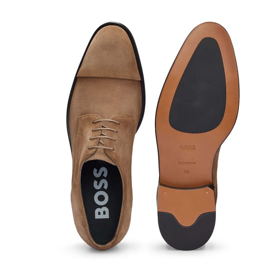 Men's Boss Derrek Derby Shoes in Beige - Image 4