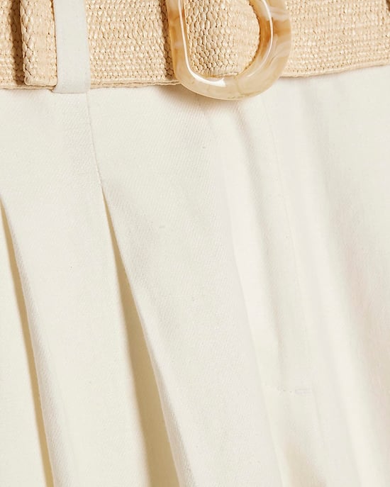 River Island Womens Wide Leg Trousers White Belted High Waist - Image 5