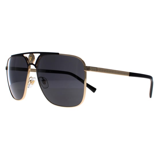 Versace Rectangle Mens Guld och Matt Svart Mörkgrå VE2238 - Image 2