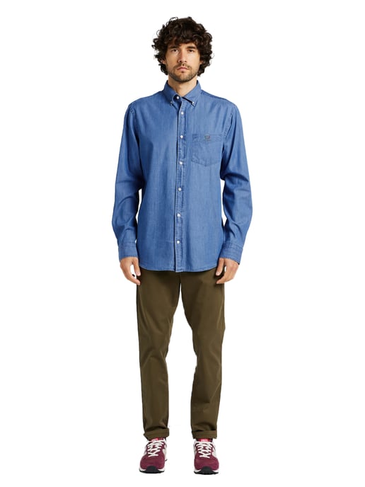 Enzo | Mens Regular Fit Denim Shirt - Image 2