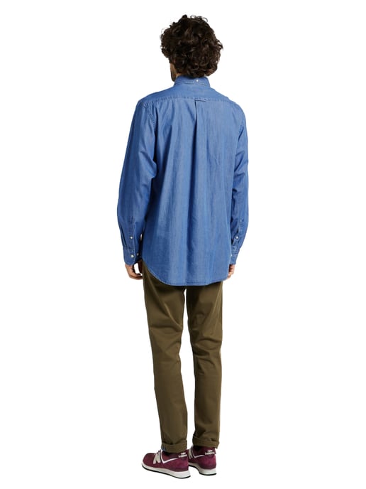 Enzo | Mens Regular Fit Denim Shirt - Image 3