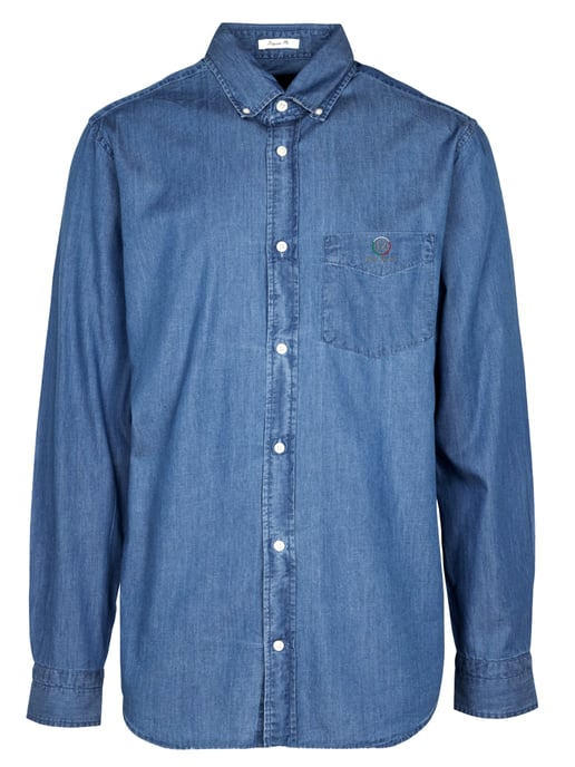 Enzo | Mens Regular Fit Denim Shirt - Image 4