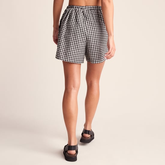 Sienna Womens Gingham Check Shorts - Black Check - Image 2