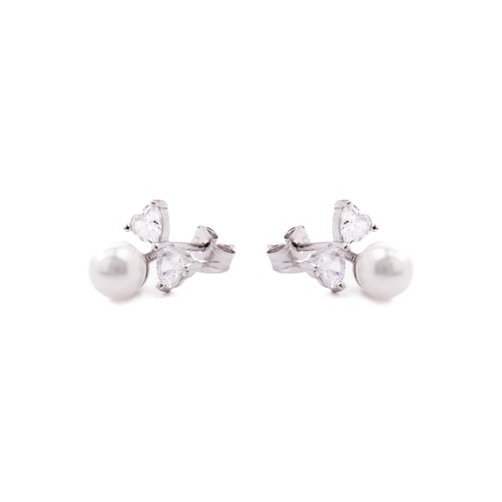 Luxenter Theria 925 Sterling Silver och Vit Rhodiumpläterad Pärla Örhängen - Image 3