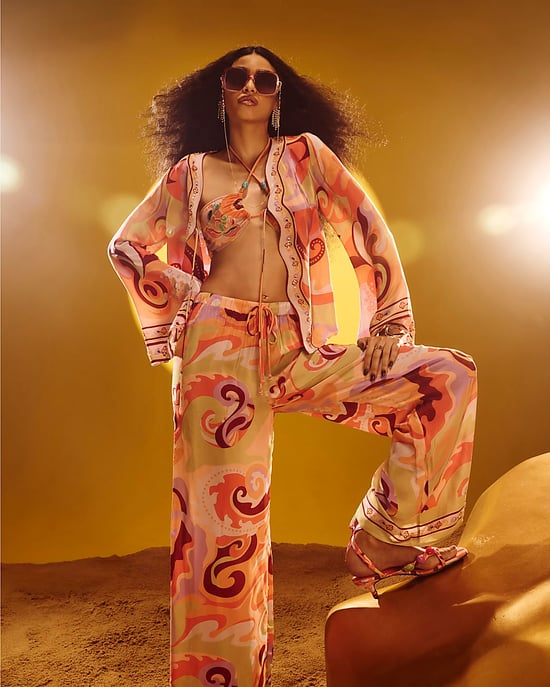 River Island Womens Cover Up Orange Swirl Floral Terry De Havilland - Image 4