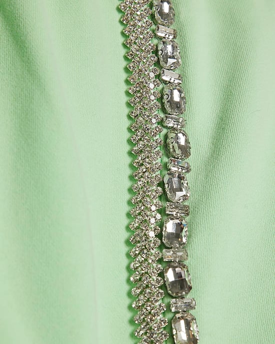River Island Womens Shorts Green Year Zero Embellished Elasticated - Image 5