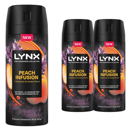 Lynx Body Spray Fine Fragrance Collection Peach Infusion for Men 150ml, 36 Pack - Image 6