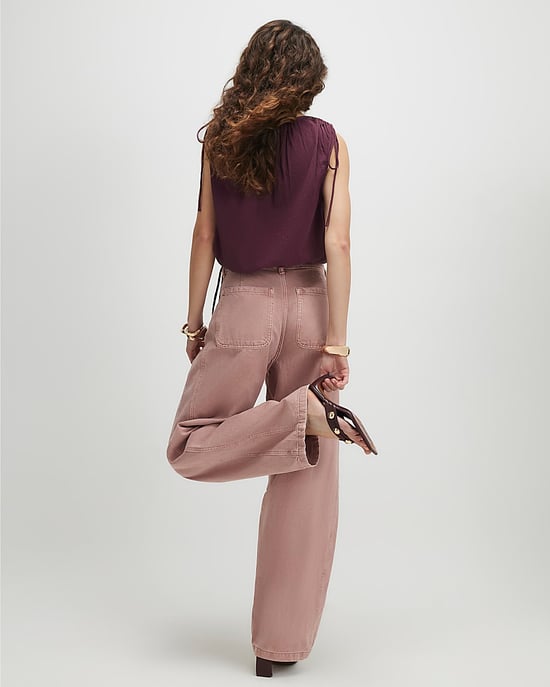 River Island Womens Balloon Leg Jeans Pink High Waisted - Image 3