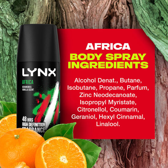 Lynx Body Spray Africa 48H High Definition Fragrance Deodorant for Men 35ml, 3pk - Image 6