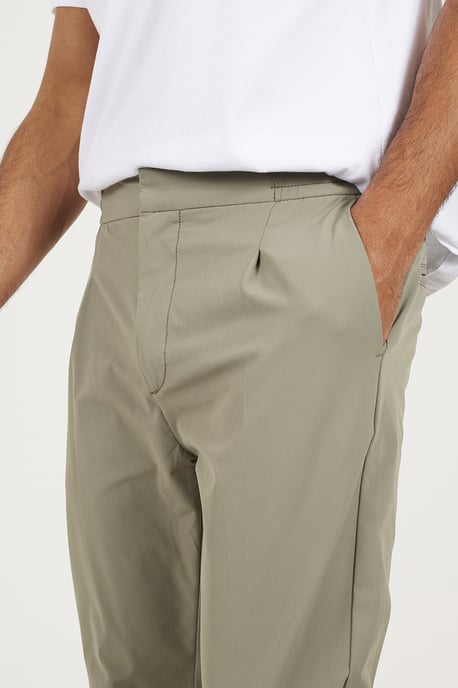 Pale Green Elasticated Waist Chino Style Trousers - Image 4