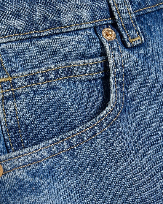 River Island Womens Wide Leg Jeans Blue Drawstring Balloon - Image 5