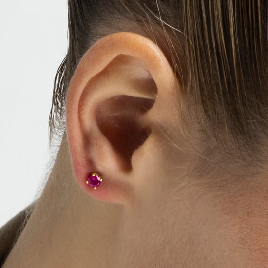 Luxenter oorbellen, 925 sterling zilver, otieno en robijn zirkonia, 18K vergulde afwerking - Image 3