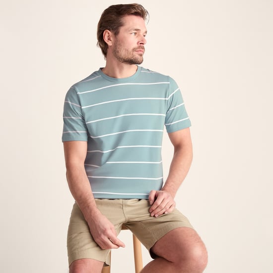 Morar Mens 100% Cotton Supersoft T-Shirt - Summer Sky Stripe - Image 4