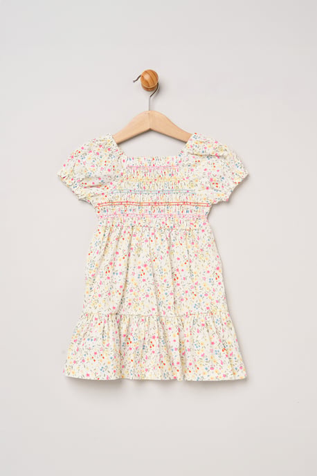 Ditsy Embroidered Smocked Dress with Headband - Image 2