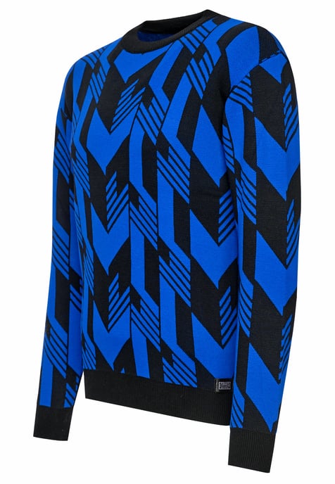 Contrast Fine Knit Round Neck Sweater - Image 2