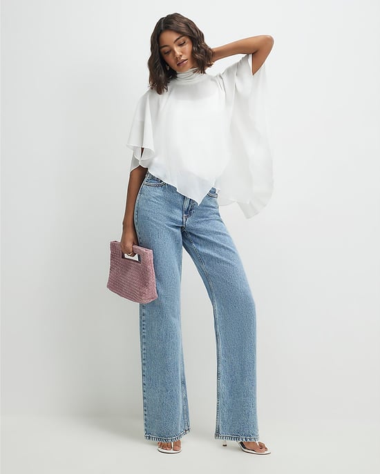 River Island Womens Ruffle Cape Cream High Neck Tiered Ruffles Top - Image 4