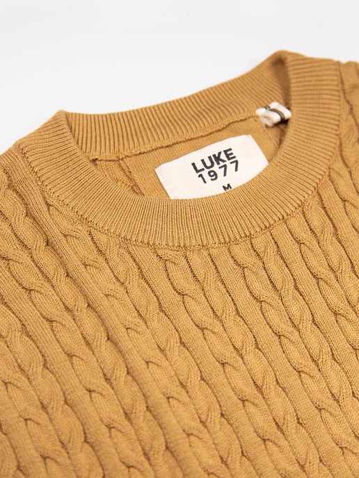 Luke 1977 Men's The Hamptons Textured Knitted Jumper in Yellow - Image 6