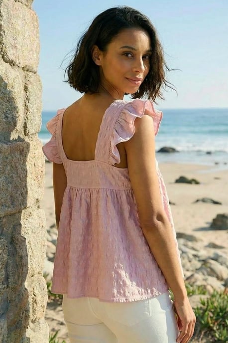 Dusk Textured Bubble Button Top - Image 3