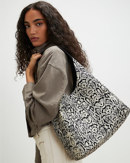 River Island Womens Shoulder Bag Beige Snake Pony Hair Popper - Image 5