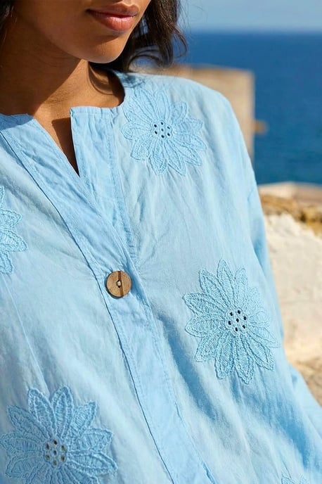 Cotton Floral Embroidered Tunic Top - Image 4