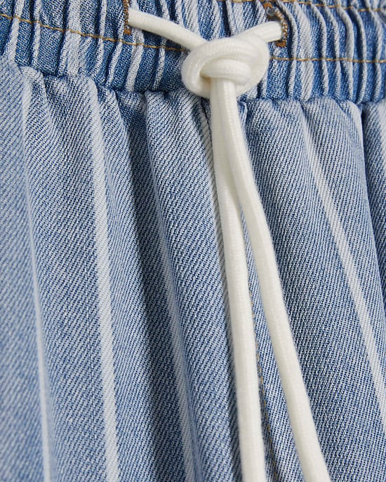 River Island Womens Wide Leg Jeans Petite Stripe Pyjama Style - Image 5
