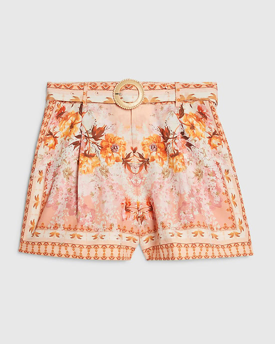 River Island Womens Shorts Pink Floral Belted Zip & Hook - Image 6