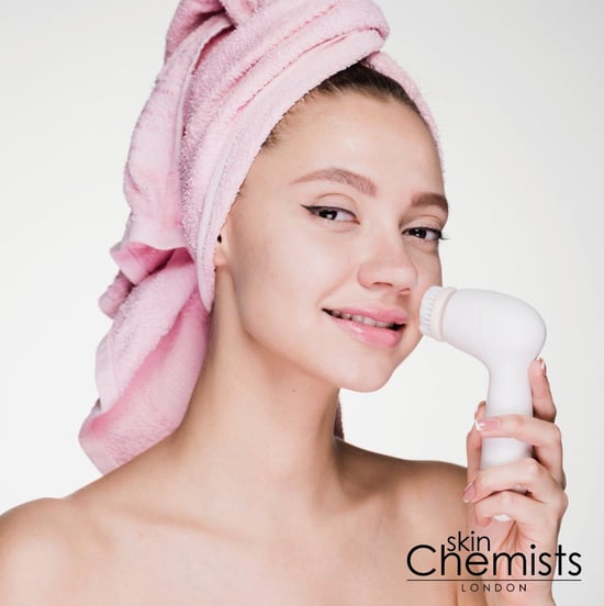 skinChemists Advanced Facial & Body Cleansing Brush - 4 Heads for Dullness, Dryness - Image 2
