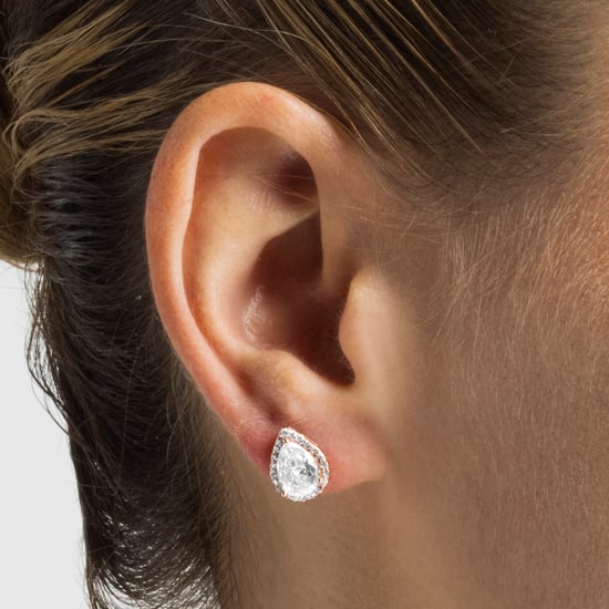 Luxenter theli-örhängen i 925 sterling silver och glänsande 18K roséguldpläterad zirkoniafinish - Image 3