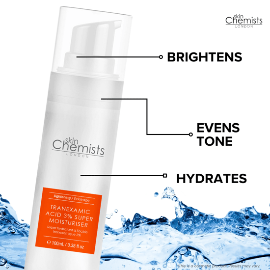 skinChemists Tranexamic 3% Anti-Ageing Moisturiser Cream 100ml for Fine Lines, Wrinkles, Uneven Skin Tone - Image 2
