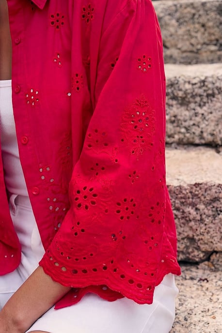 Broderie Hem Buttoned Shirt - Image 4