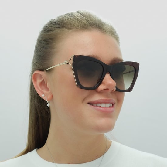 Alexander McQueen Cat Eye Dames Bruin Gold Bruin Gradient AM0375S - Image 5