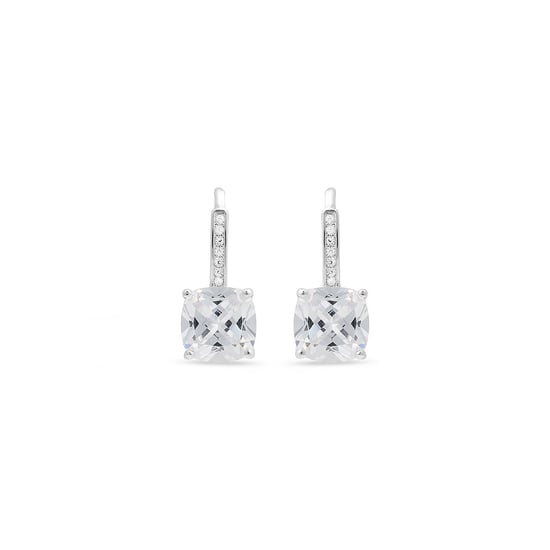 Luxenter mathzi-örhängen i 925 sterling silver och rodiumpläterad blank yta med kubiska zirkoner - Image 1