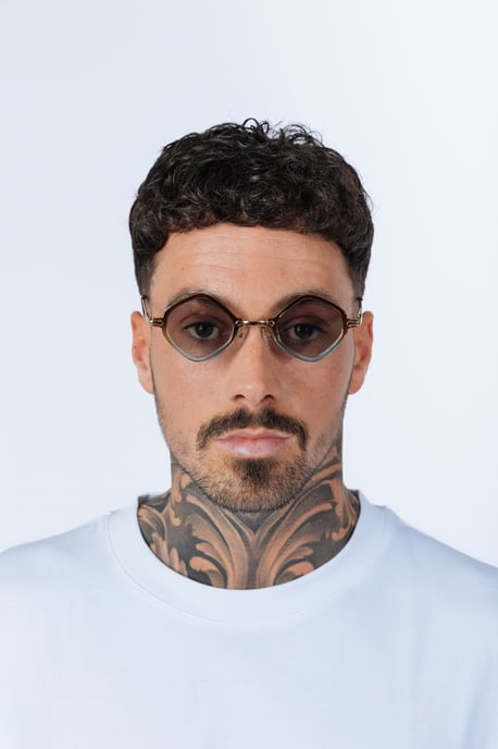 Diamond Shape Sunglasses in Brown Blue - Image 6