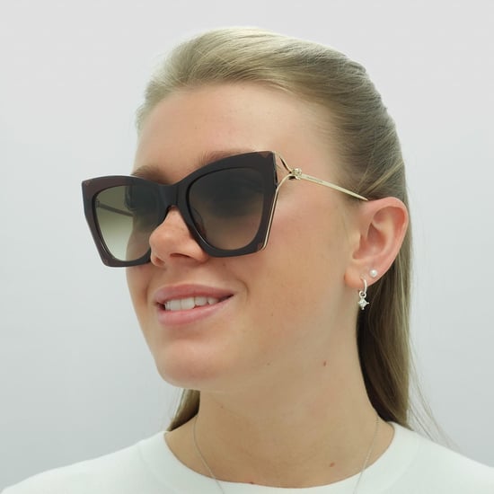 Alexander McQueen Cat Eye Dames Bruin Gold Bruin Gradient AM0375S - Image 6